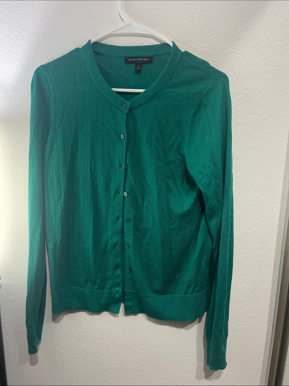 Banana Republic Women's Green Button-Front Cardigan